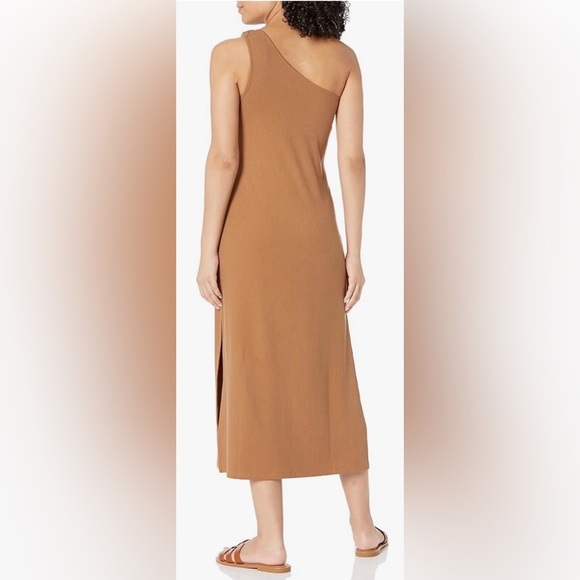 The Drop Mickey Loose-fit One-Shoulder Cutout Rib Knit Maxi Dress NWT 3x Tan fem - Picture 2 of 7
